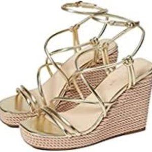 Marc Fisher Zesty Wedges Size 7.5 BRAND NEW Gold